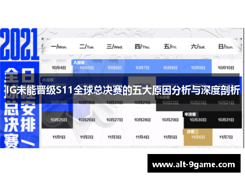 IG未能晋级S11全球总决赛的五大原因分析与深度剖析